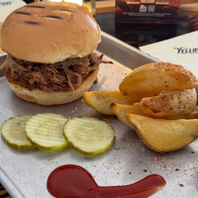 KIDS PULLED PORK SANDWICH.